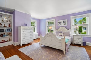 2nd floor Bedroom 2 - A charming and generously scaled bedroom where imagination, sleepovers, homework sessions, and growing up all find their place.