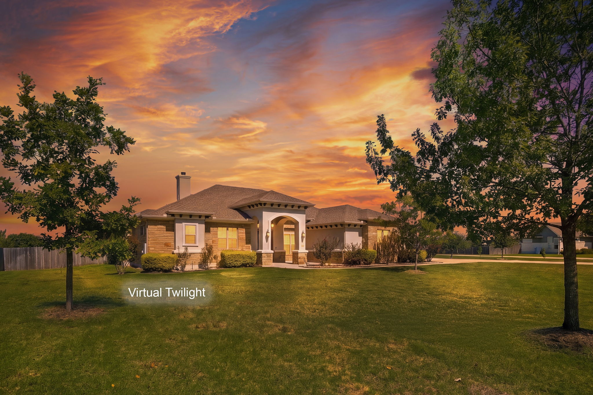 Virtual Twilight of Front of Home