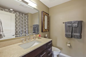 1912 Guest Bedroom Bathroom •	American Standard high efficiency toilet (June 2022) •	Kohler vanity sink •	Kohler bathtub shower
