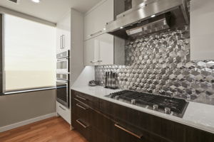 1901 Kitchen •	Jenn Air Gas Cooktop 36" 5 burner, Euro Style Grates, Metal Knobs •	Jenn Air Electric 30" Wall Oven 5.0 cuft, touch LCD WIFI, soft close door, Euro Style Stainless Finish