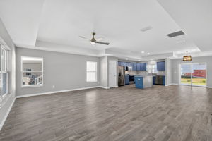 Kitchen, Living, and Dining Rooms