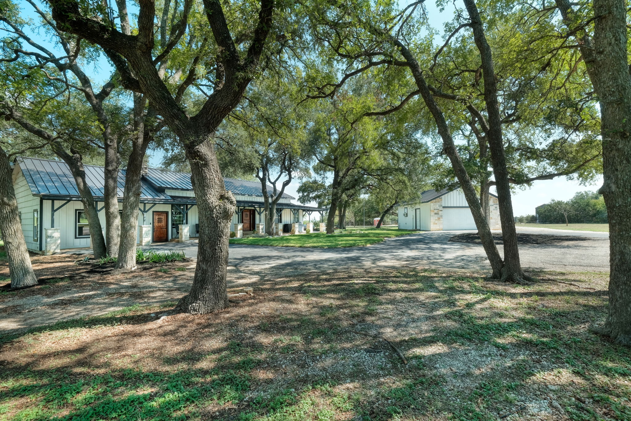 Front of Home and Detached Garage