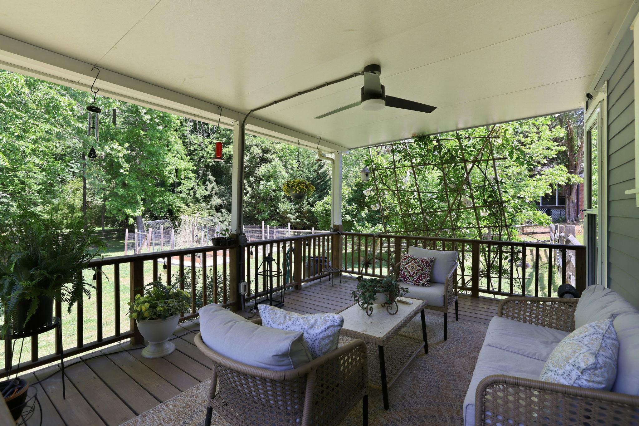 Large covered back deck
