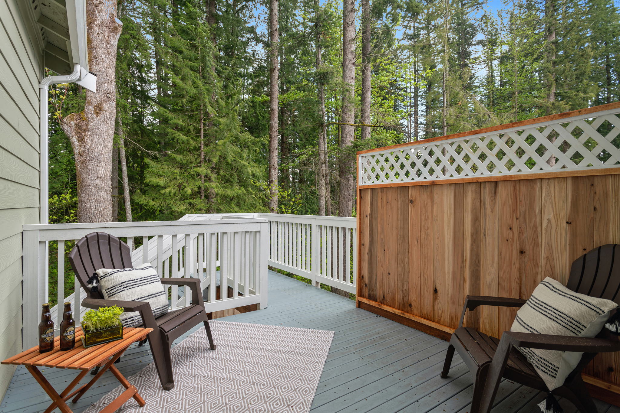 Great deck for hanging out, set up your BBQ or fire pit and enjoy your secluded backyard