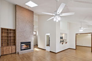 Living Room/Dining Room, high ceiling, skylight