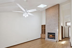 Wood burning fireplace