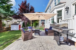 Private stamped concrete patio