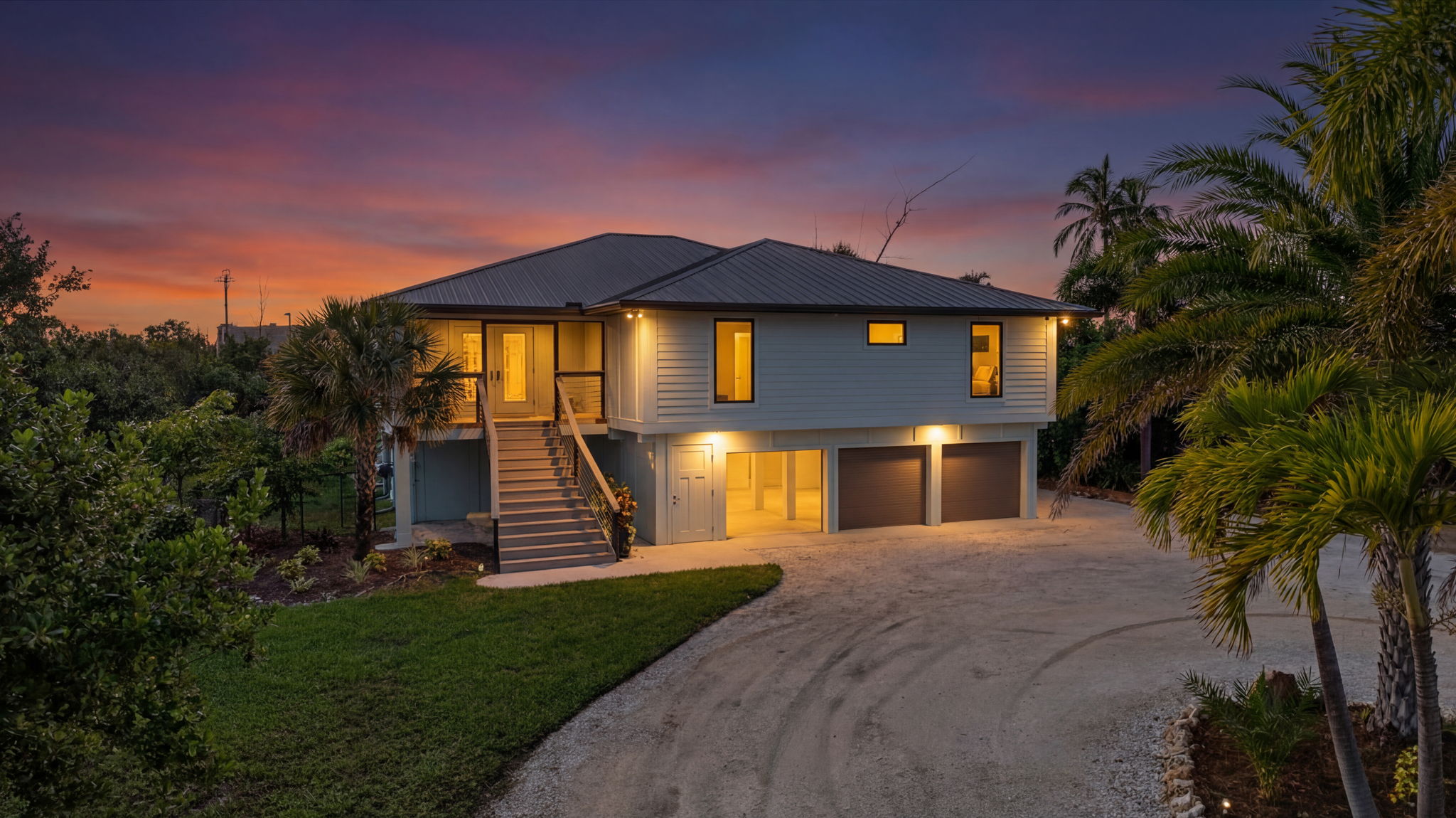 Aerial Front Exterior 1 -dusk