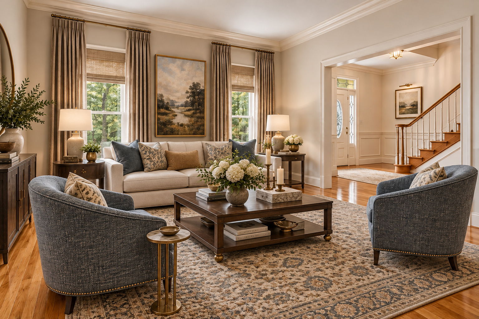 AI Virtually Updated & Staged - Formal Living Room