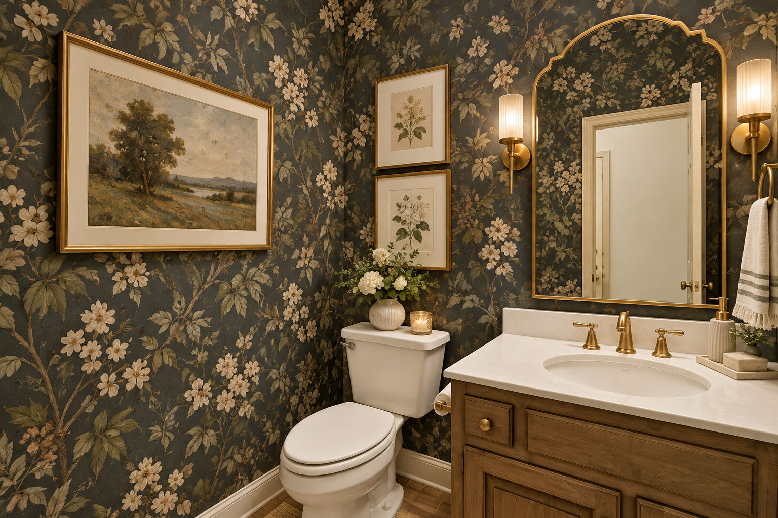 AI Virtually Updated & Staged - Bathroom off of Great Room