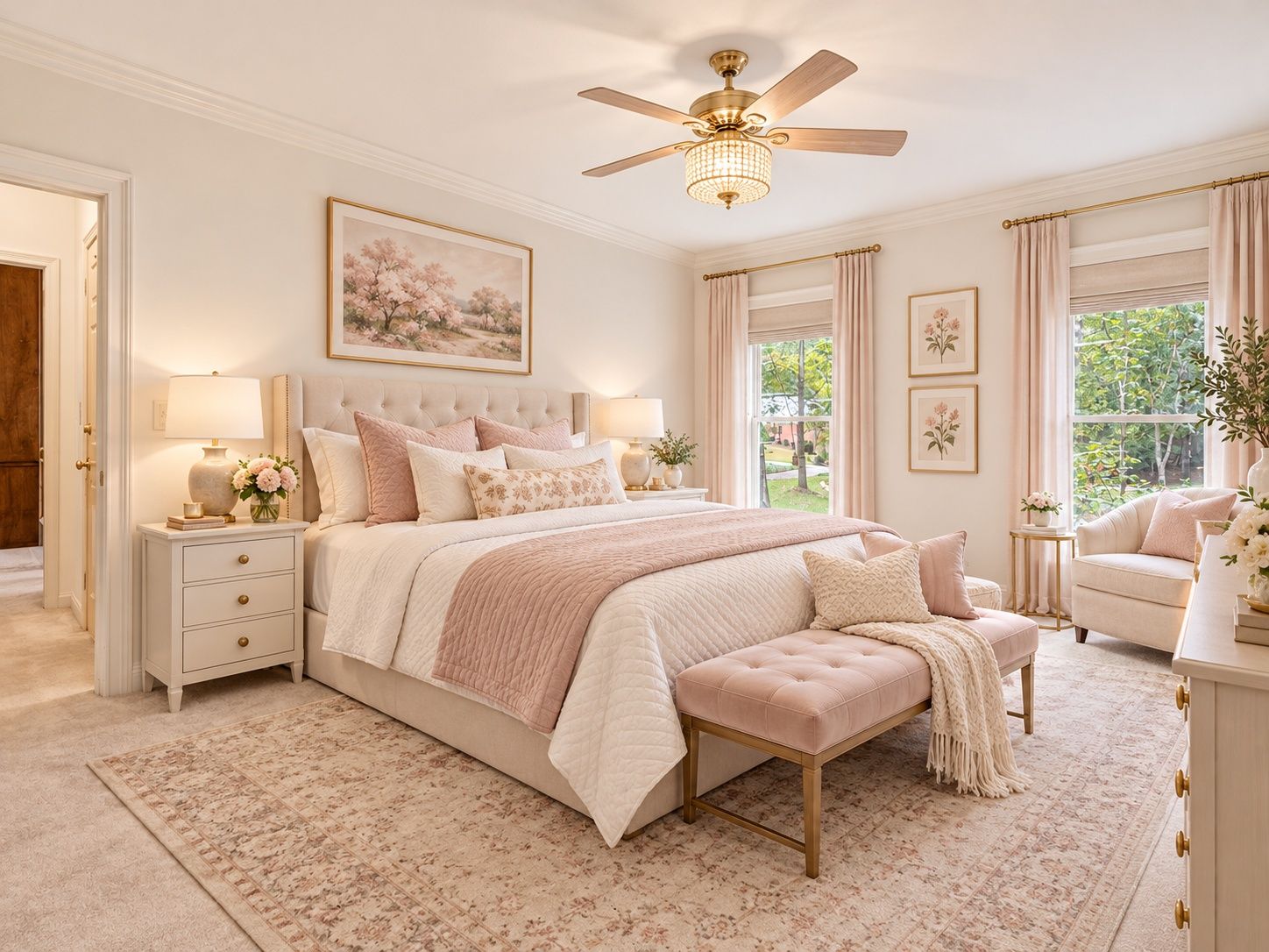 AI Virtually Updated & Staged - 1 of 2 Primary Suites. Main Floor Primary Suite