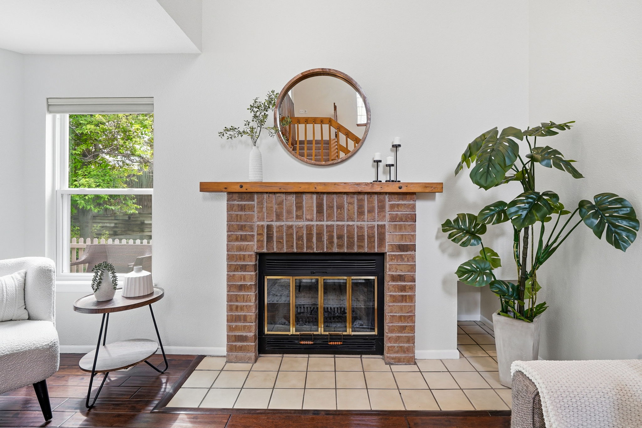 Wood burning fireplace for cozy nights