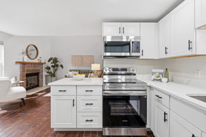 Open kitchen with serving/prep area