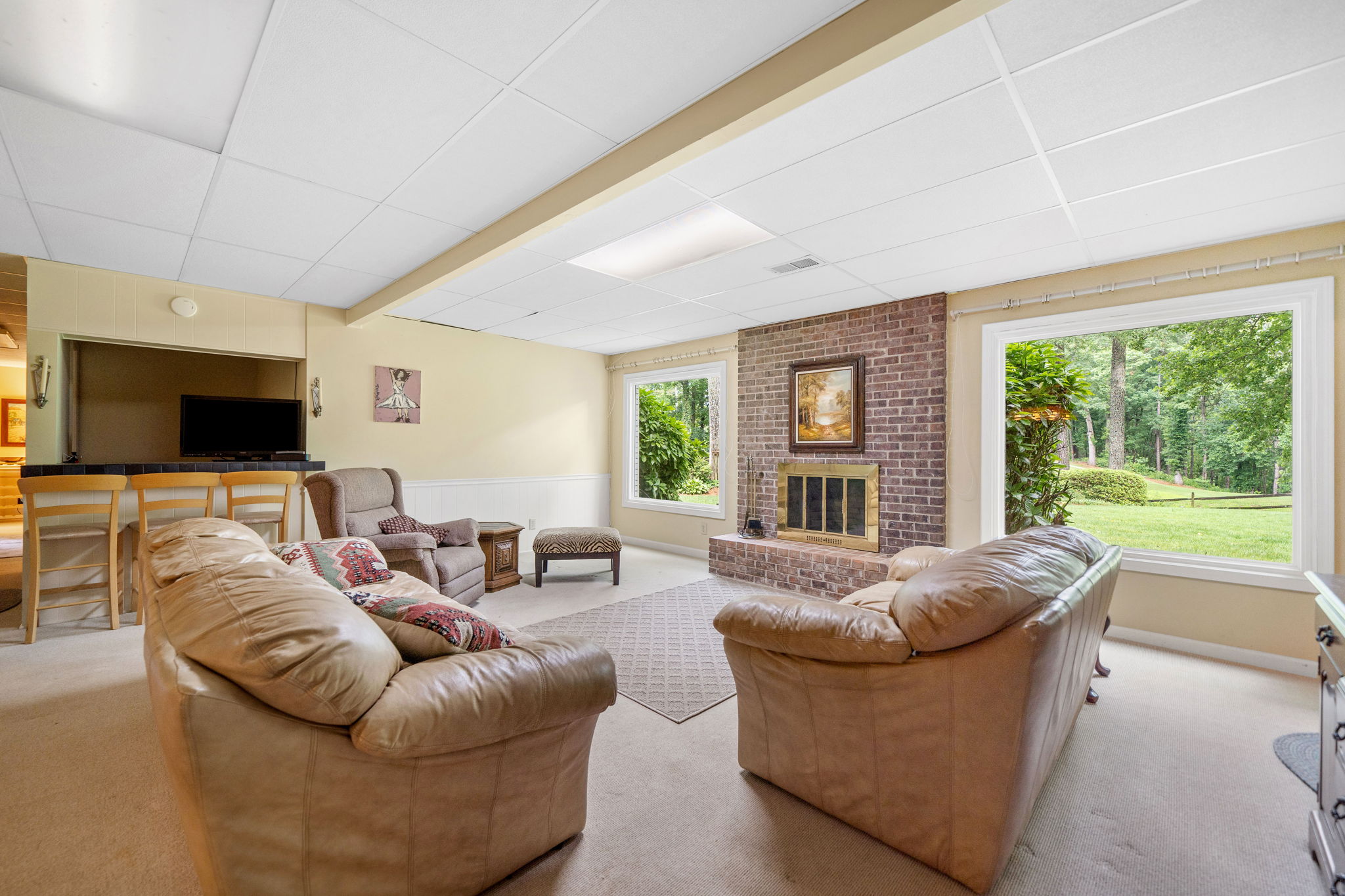 Family Area overlooks backyard