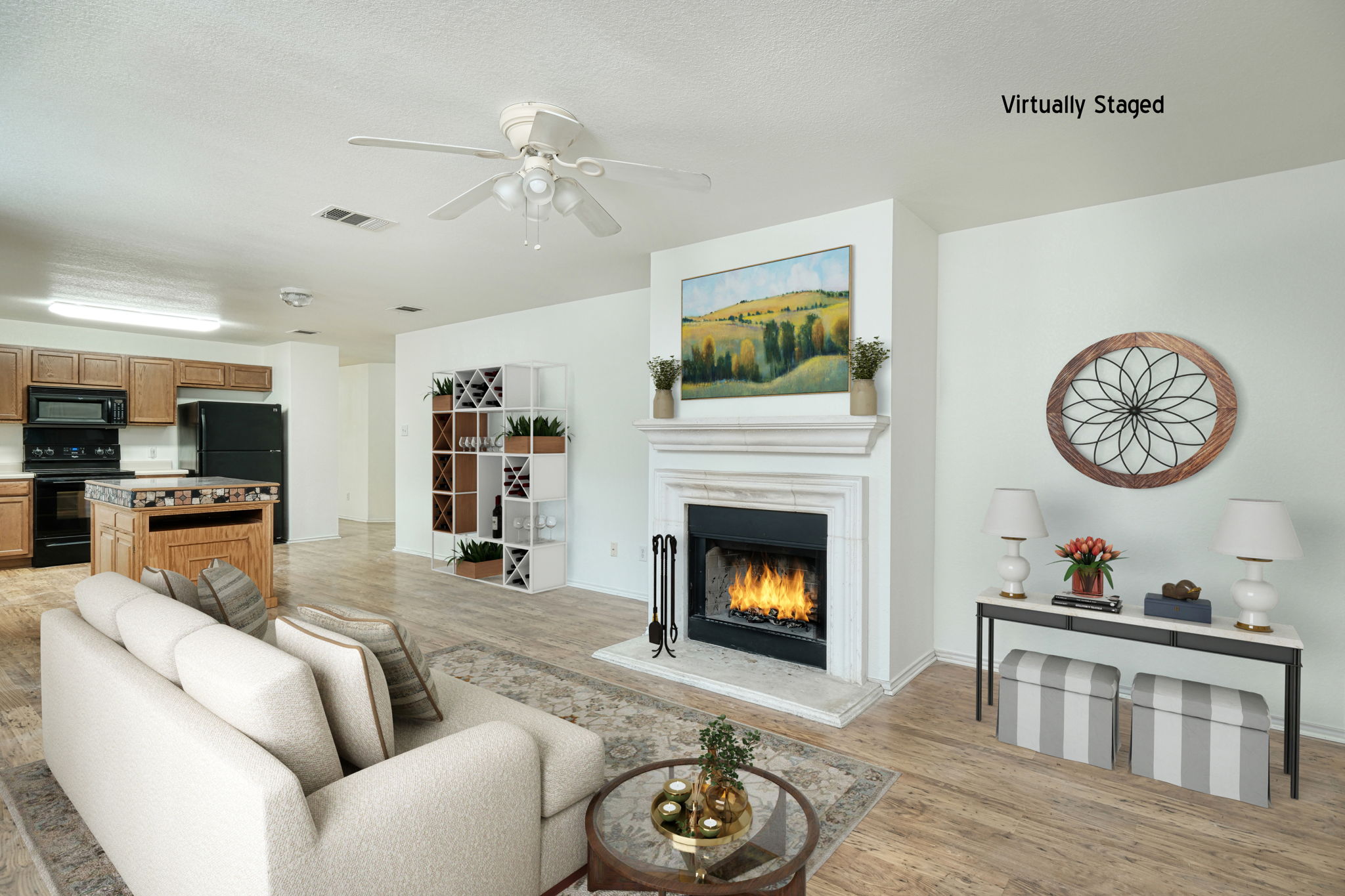 Family Room Virtually Staged