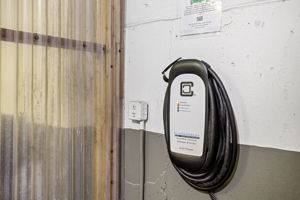 EV charging available in the garage car wash area. A practical perk for daily life.