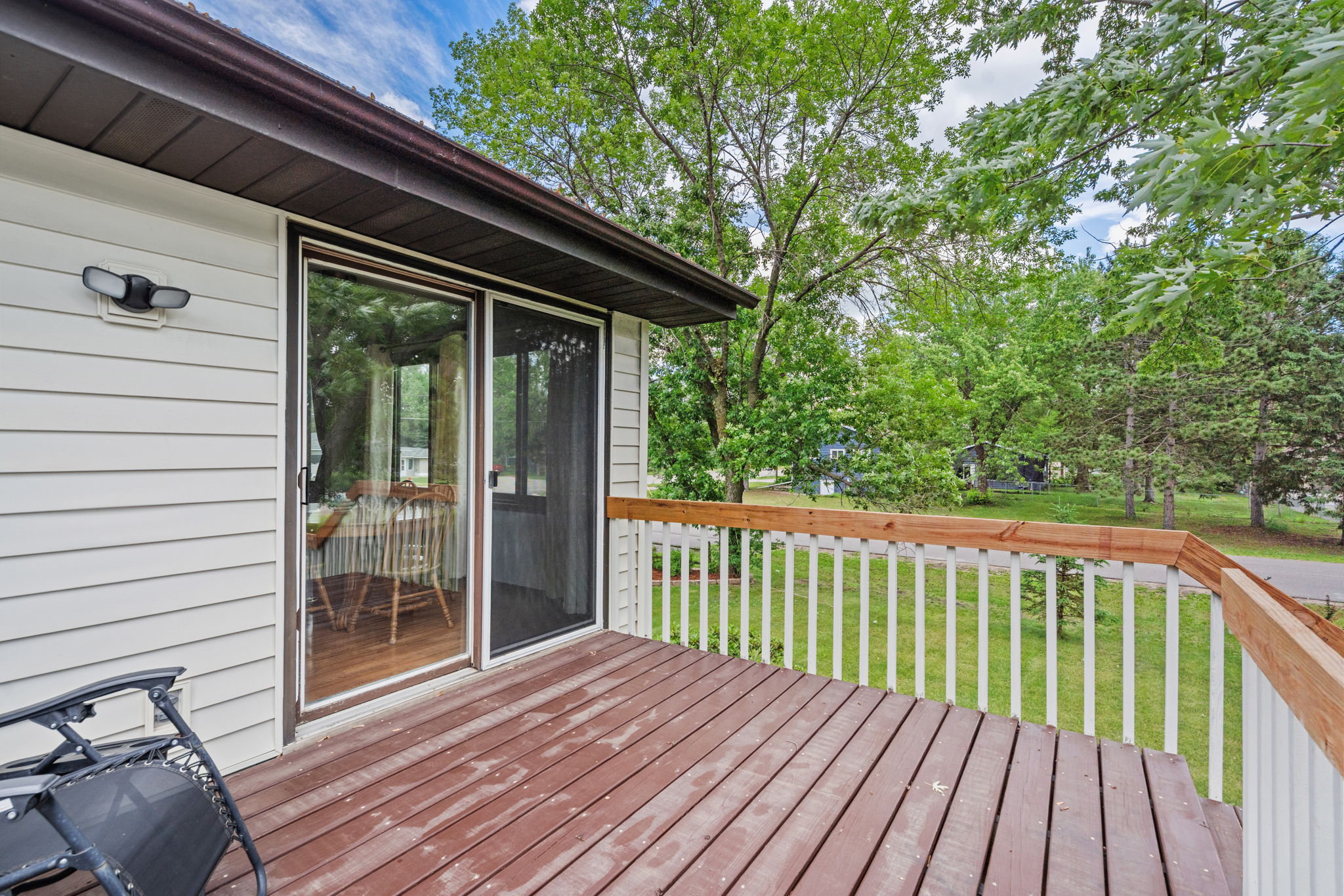 New two tier deck right off the kitchen for easy indoor outdoor dining