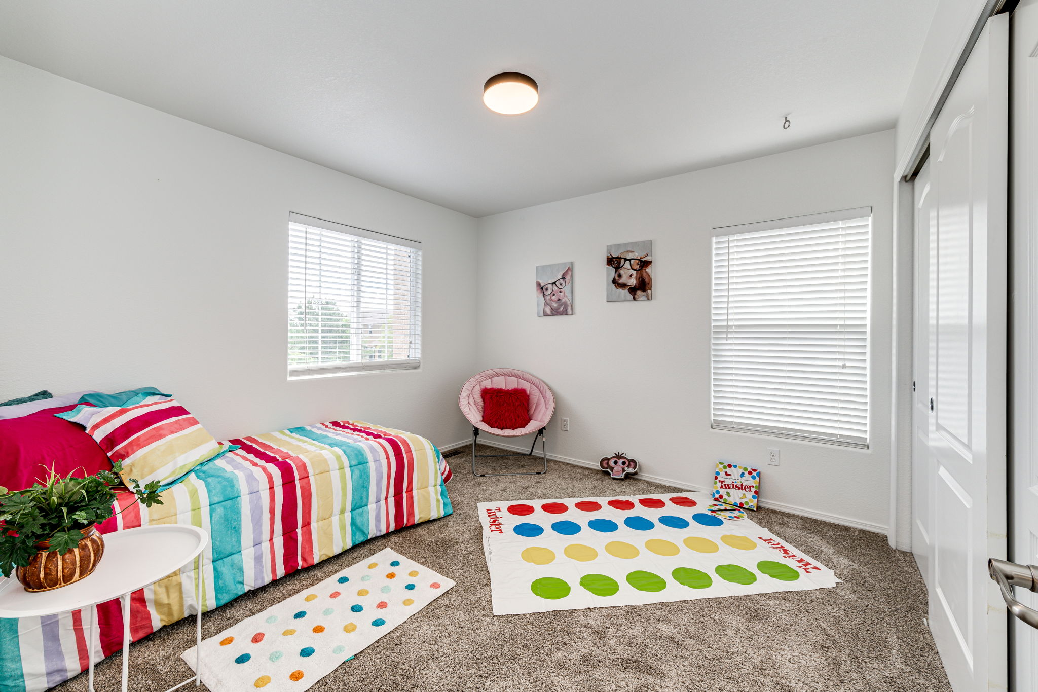 Secondary Bedroom w 3 Wide Closets