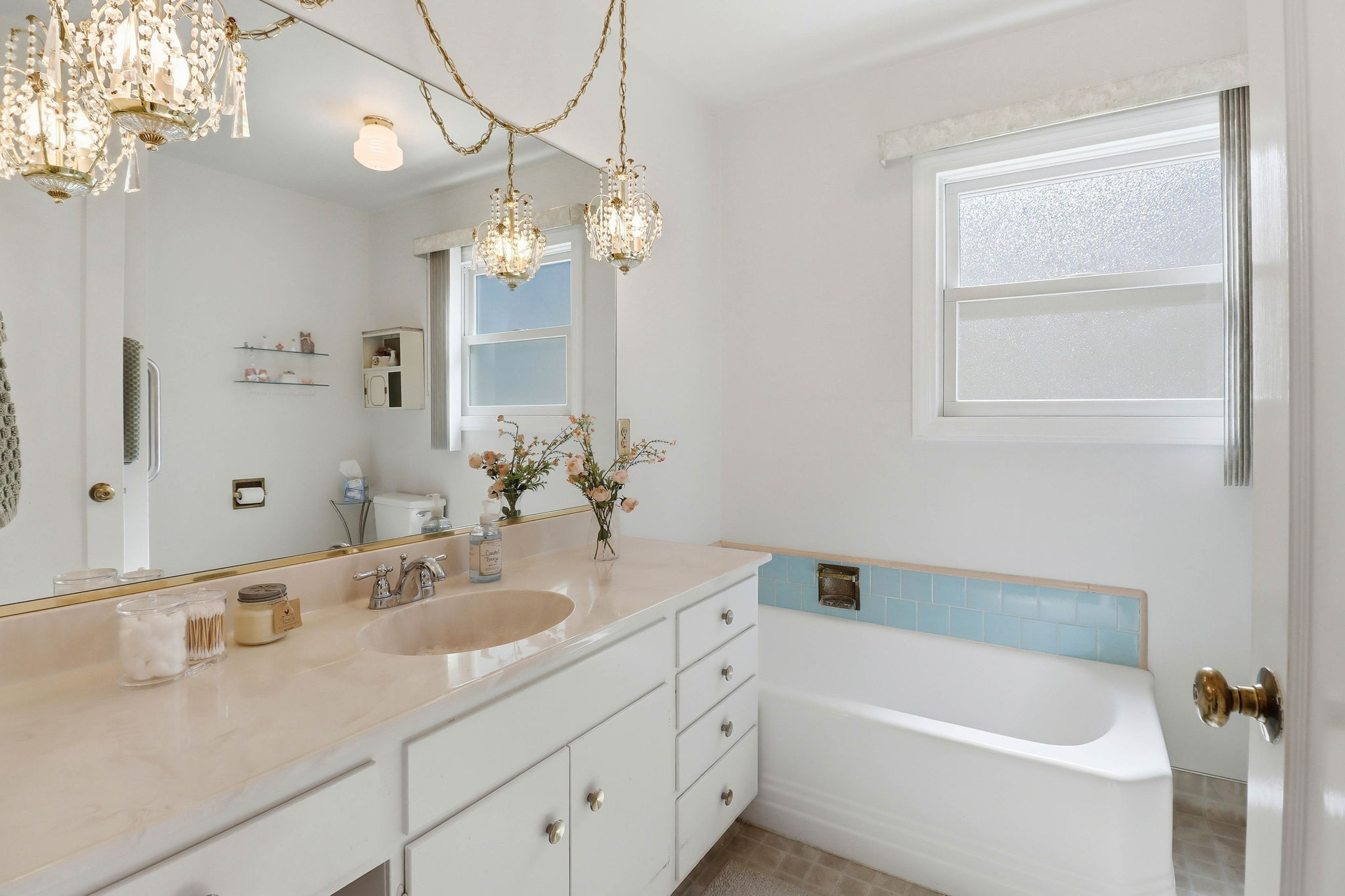 Original Full Bathroom with Separate Shower and Tub