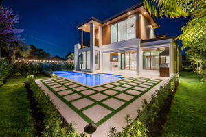 Rear Elevation at Night - View 1