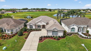 Aerial Front Elevation with Golf and Water Views