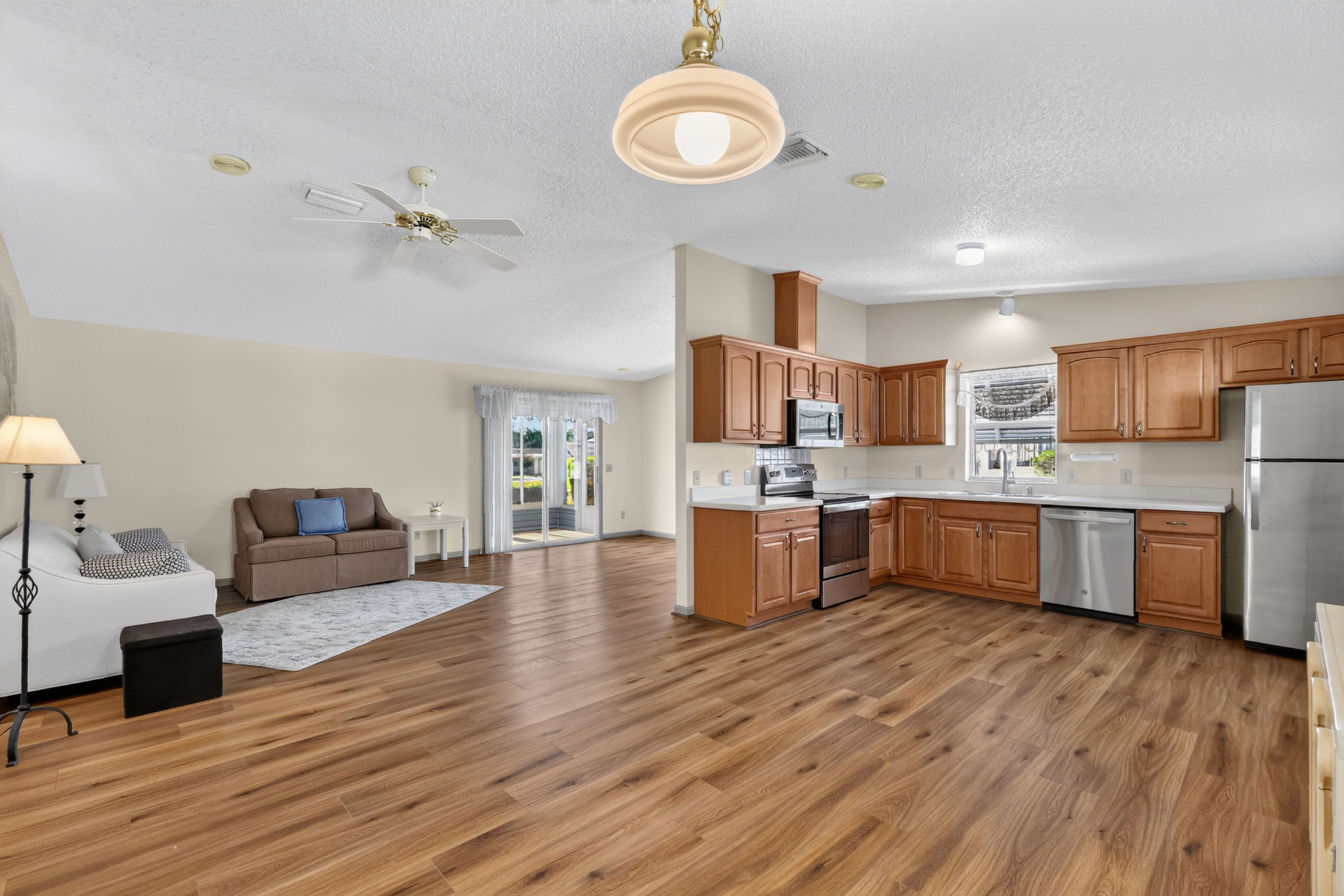 Living, Dining, and Kitchen