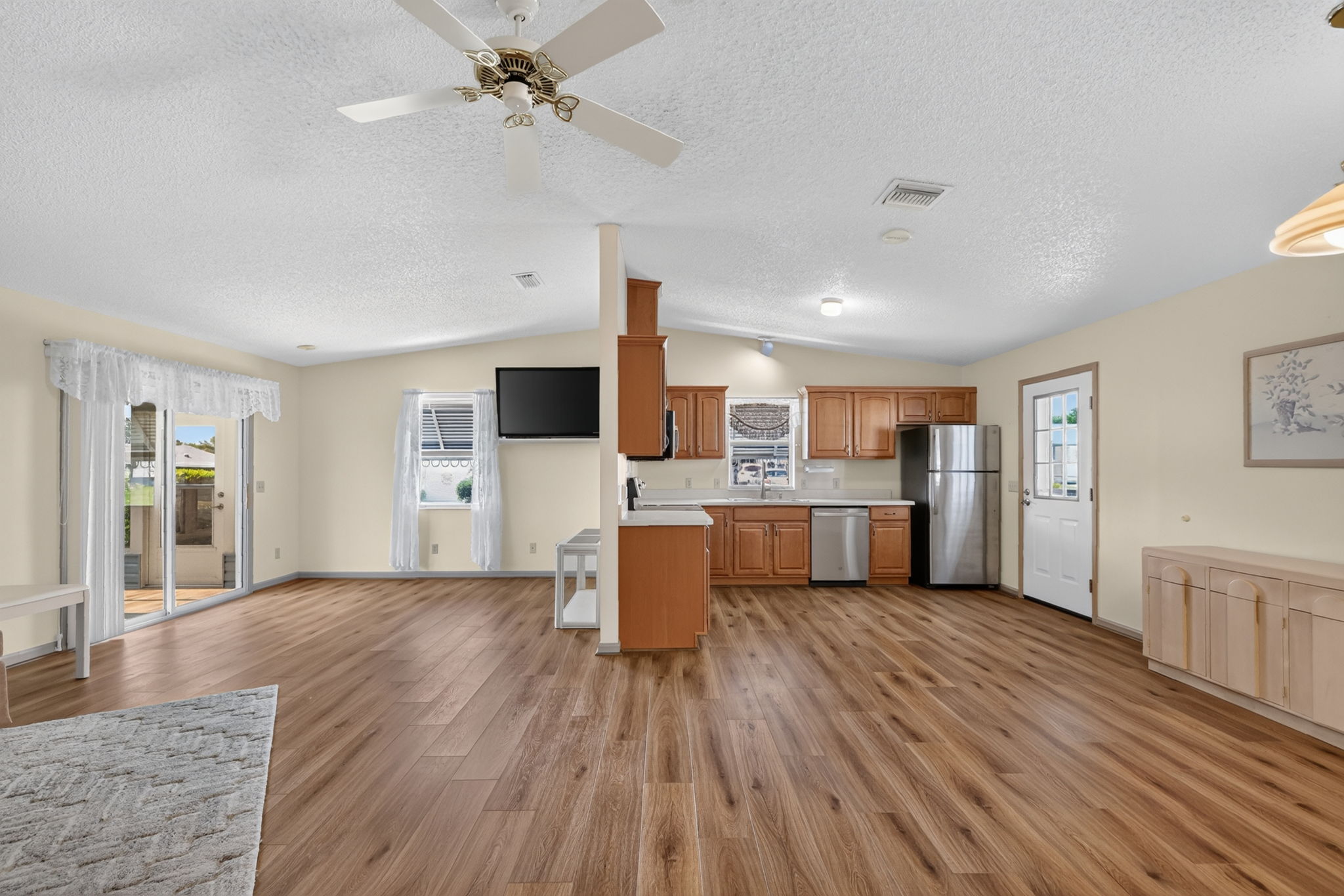 Living, Dining, and Kitchen
