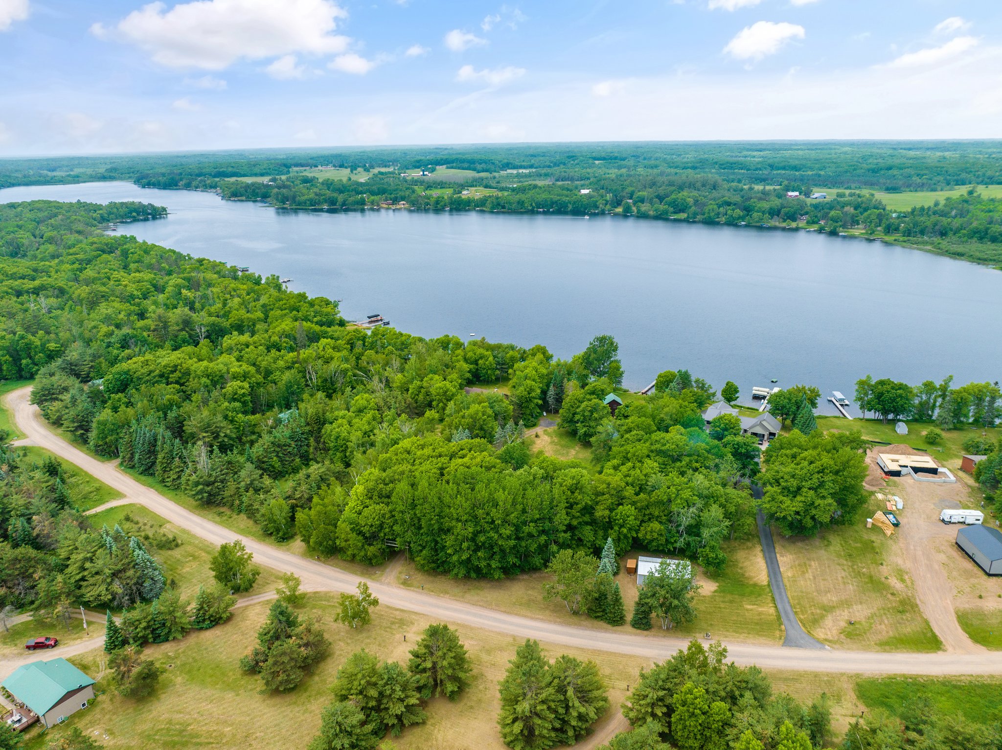 Lake Aerial Above Home