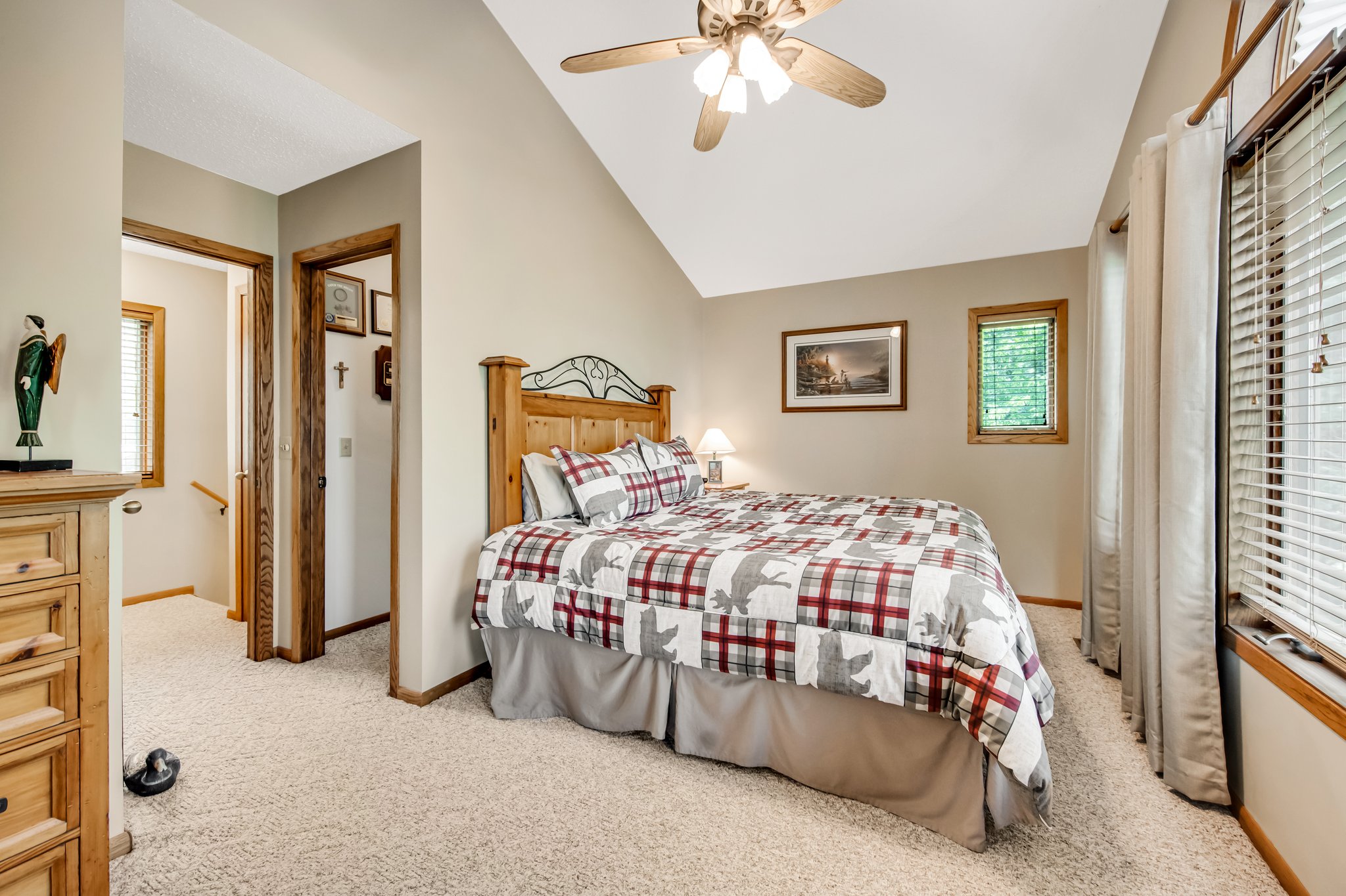 Primary Bedroom w/ Vaulted Ceilings