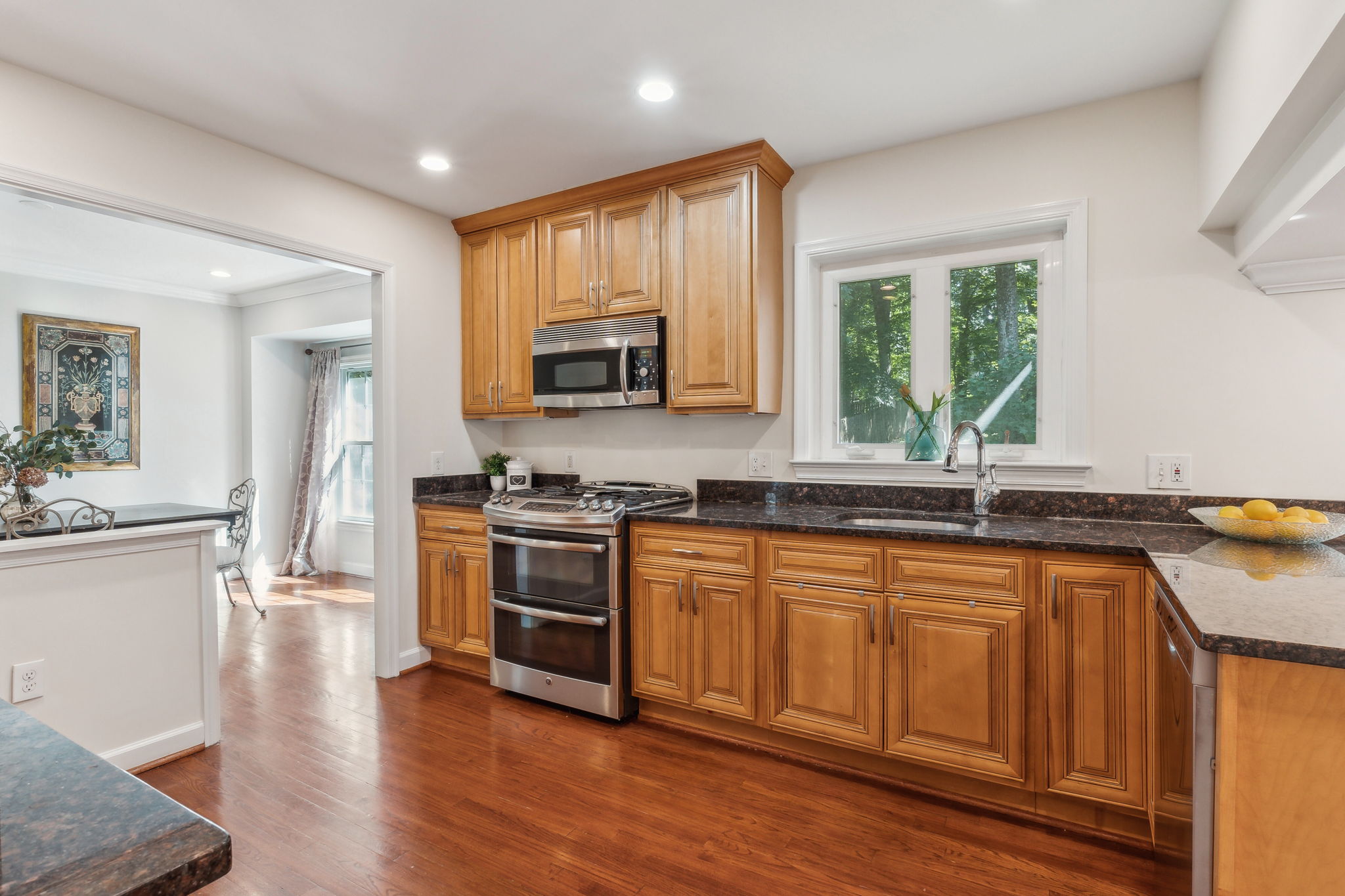 Kitchen Open to Dining and Family Rooms