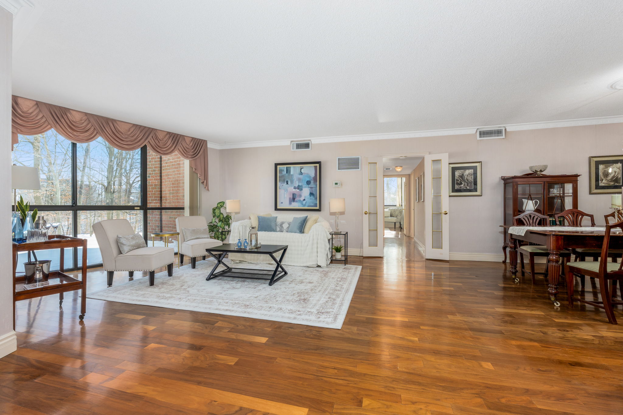 Living room combined with dining room