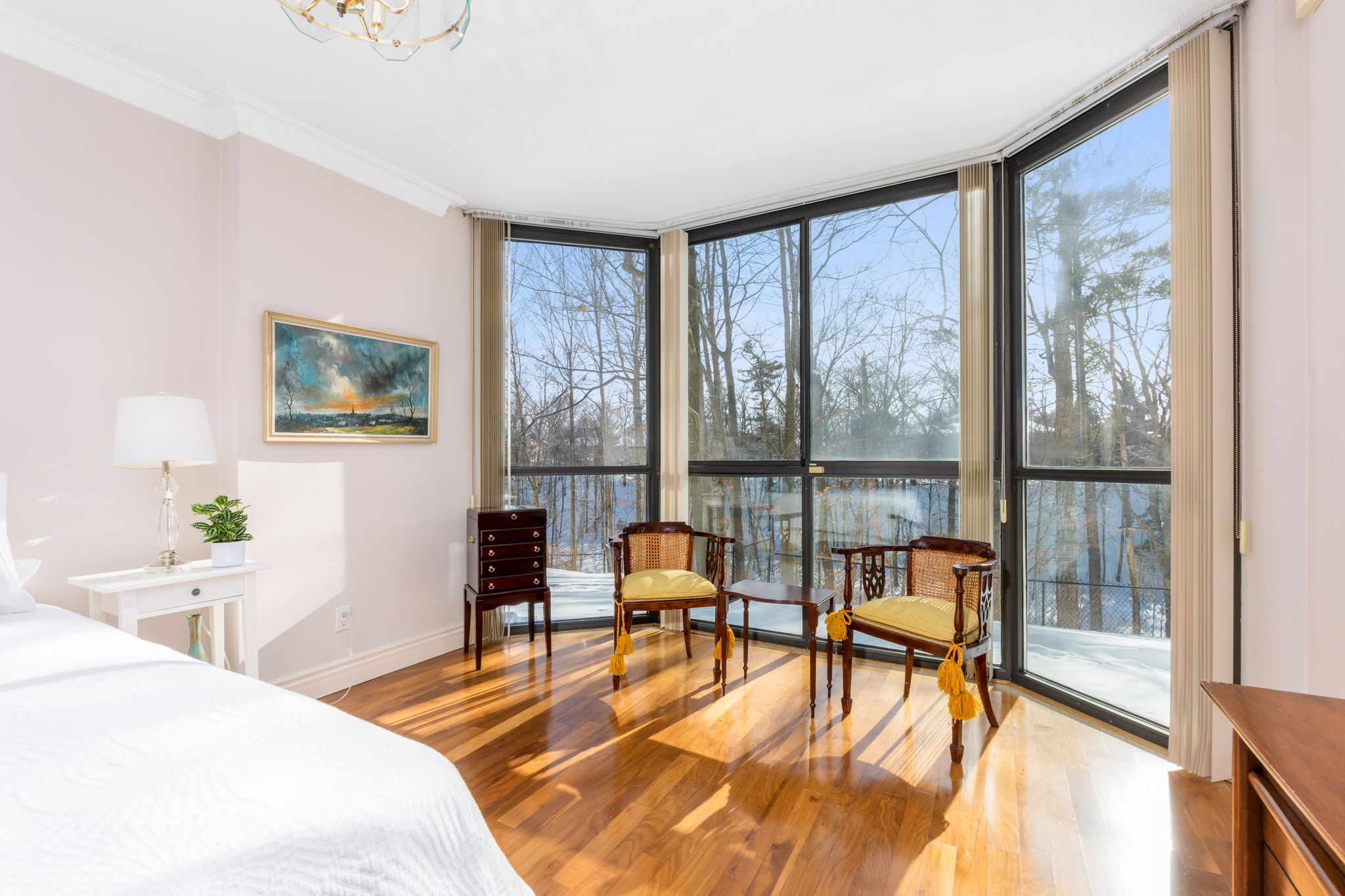 Floor to Ceiling Windows in Primary Bedroom