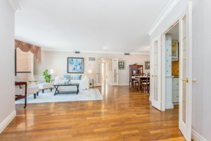 Easy flow from kitchen to living and dining rooms