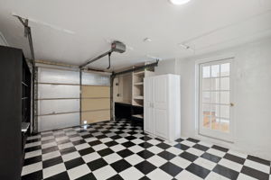 garage with plenty of shelves
