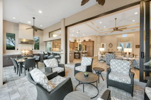 Outdoor Dining to Living Area - Day