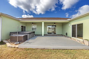 Rear View Of Lanai, Deck, & Hot Tub