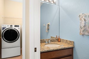 Half Bath Between Kitchen & Laundry Room