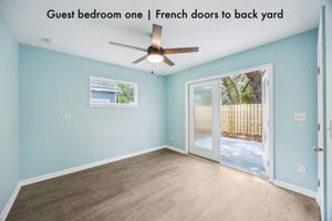 … while French doors open directly to the backyard, adding light and easy indoor-outdoor access
