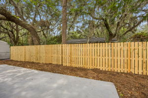… framed by mature oaks and Spanish moss that bring shade, character and a distinctly Fernandina setting