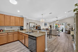 Kitchen, Dining, and Living Rooms
