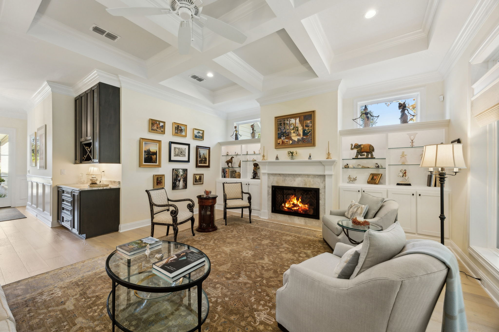 Gas Fireplace & Custom Built ins