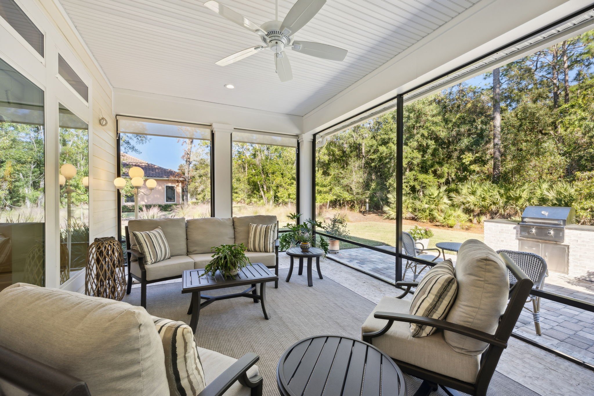 Covered, Screene Lanai - classic brick floor