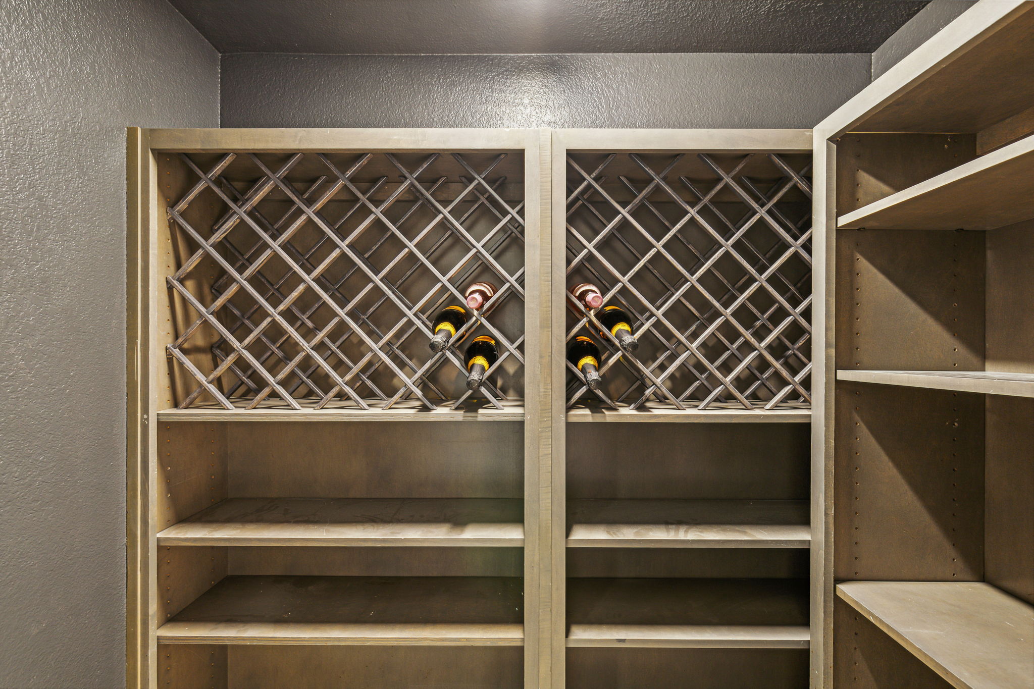 Speak Easy Wine Cellar hidden under stairs. Perfect for entertaining.