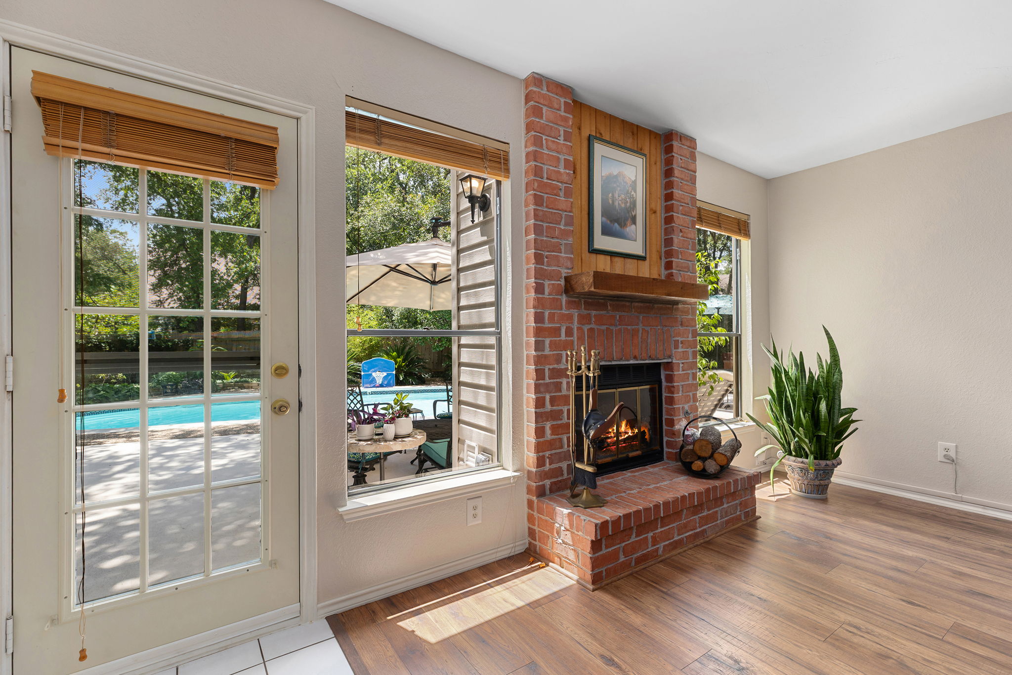 Soothing view from living area to backyard