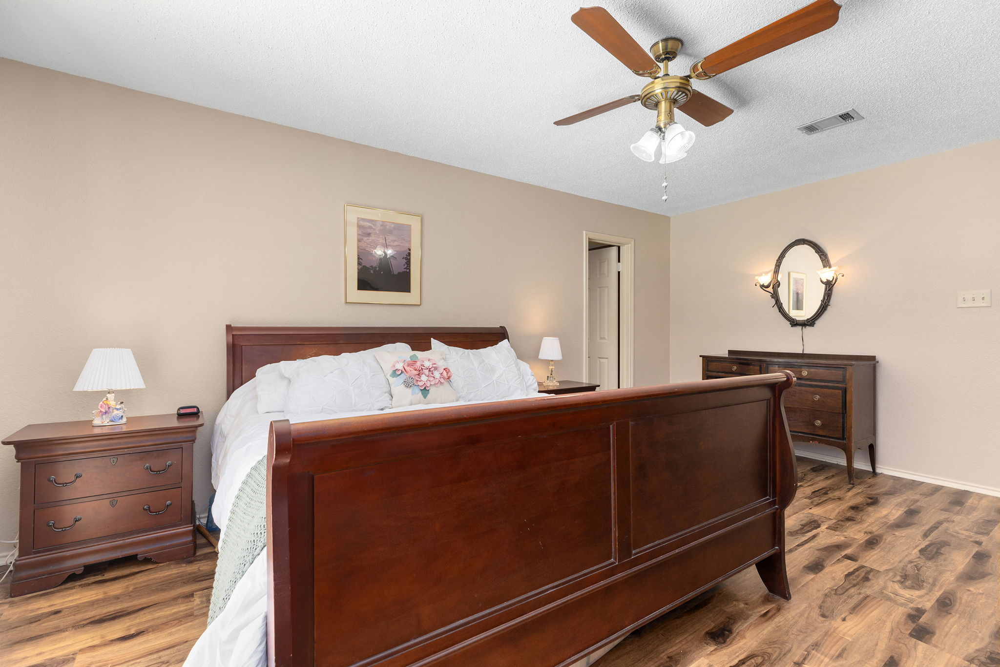 Generously sized primary bedroom