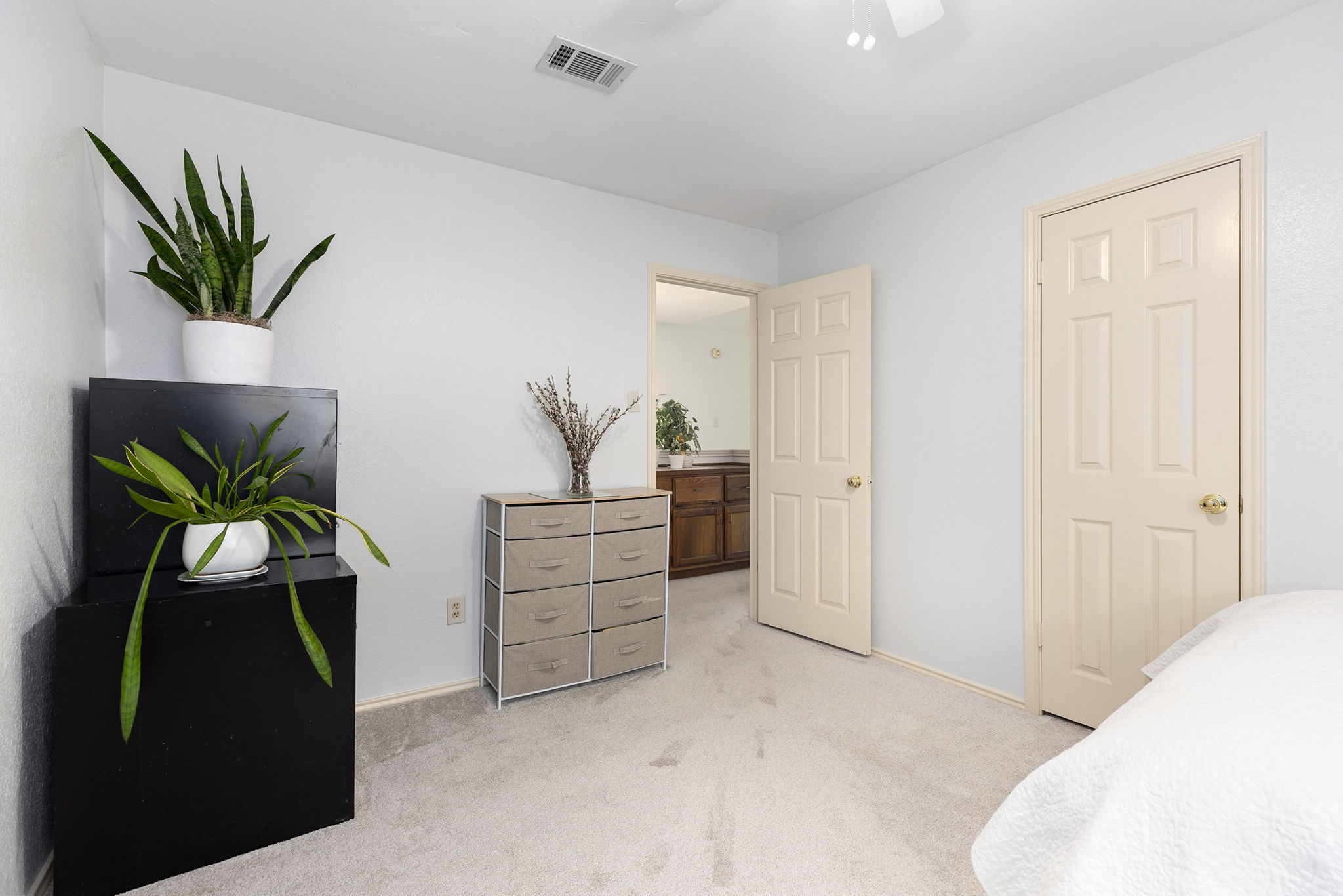 View from secondary bedroom to hallway