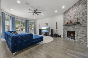 Extra large living room with an abundance of light!