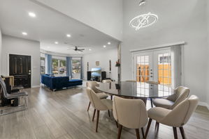 A view from the dining to the living areas.