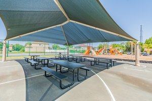 Shaded picnic area at the HOA amenities area