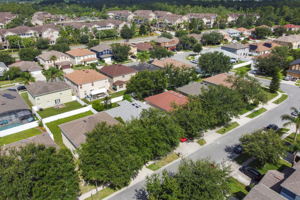 Shady trees line the front yards on Ocklawaha